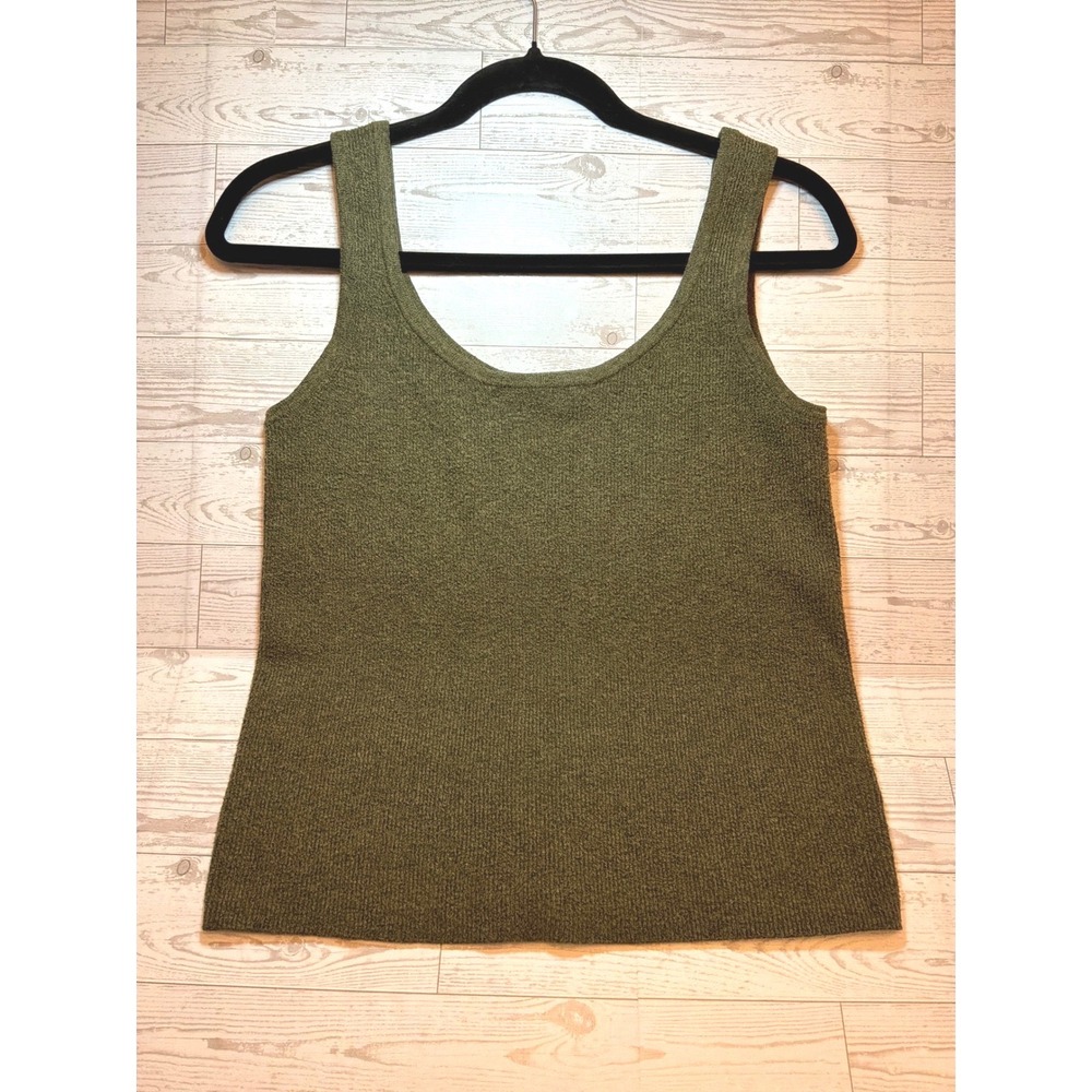 A New Day‎ Tank Top Womens M Olive Green Knit Scoop Neck Gorpcore Granolagirl